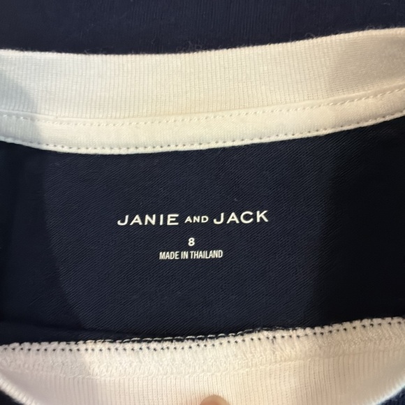 NWT - Janie and Jack Blue and White Short Sleeve Tee - Picture 4 of 4